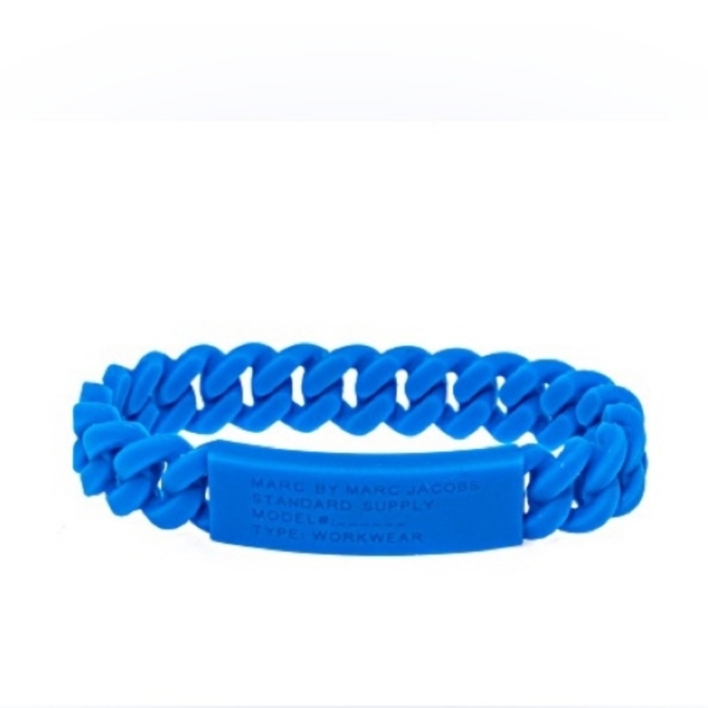 Marc By Marc Jacobs Blue Chain-Link Silicone Bracelet
